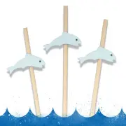 Decorative Fish Bamboo Appetizer Picks Skewers, Various Sizes and Quantity