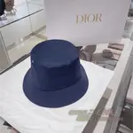 SORIVE二手精品代購 DIOR 迪奧 TEDDY D CD OBLIQUE 藍色 大緹花雙面 漁夫帽 太陽帽 實拍