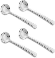 Mini Spoon, 4 Pcs 8.3 cm Tiny Spoon, Stainless Steel Easy to Clean & Hold Small Spoons for Spices Jars, Sugar, Salt (Silver)
