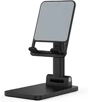Cell Phone Stand for Desk - Adjustable Angle Height Phone Stand for Desk, Foldable Desktop Phone Holder, Tablet Stand Compatible for Cell Phone/Tablet (Black)