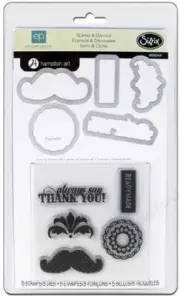 Sizzix FRAMELITS STAMP & DIE-CUT Times & Seasons #2 5 Stamps/5 Dies 659049