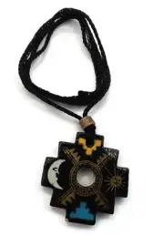 Peruvian chakana adjustable inca necklace made of natural stone