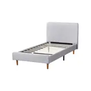 Bendigo Bed Frame King - Fabric - Light Grey