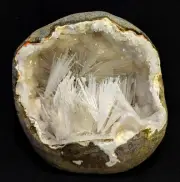 Natrolite Blow Sperys W/ MM Quartz in Geode natural mineral specimen