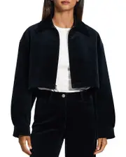 Theory Cropped Velvet A Line Jacket
