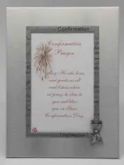Matte Confirmation Silver Plated Photo Frame With Chalice 6x4"