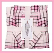 NEW Victoria’s Secret Flannel Pajama Cozy Pj’s 2 Piece Set Pink Plaid Size XXL