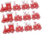 3 Sets Small Train Christmas Decorations Exquisite Mini Train Decor Set Christmas Decoration Props (Red)