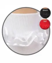Jefferies Red Black or White Frilly Lace Socks Newborn, Infant, Toddler