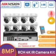 Hikvision AcuSense 8CH NVR 8MP POE MIC IR Security CCTV Camera System Plug Play