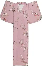 [JIMINISO] Japanese Traditional Pink Floral Print Long Kimono for Women Sexy Geisha Yukata Sweet Stage Cosplay Asian Clothing