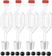 4PACK Twin Bubble Airlock Set, Fermentation Airlock,Brewing Airlocks Brew Kits Airlocks for Fermenting with 4 Stoppers + 10 Grommets