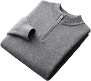 [Hamthuit] Men's Half-Height Zipper Sweater Zipper Knitted Shirt Pullover Padded Casual Knitted Bottoming Shirt Sweater