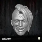Scarred Sentinel post apocalyptic mutant female custom head for action figures