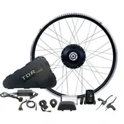 TDR 48V 500W 26 Inch Electric Bike Conversion Kit Front Hub Motor Rim Triangle Battery LCD Display Controller Freewheel PAS Sensor Thumb Throttle Ebrake Lever Crank Spokes Cable Manual