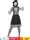 Ladies Mime Artist Mesmerizing Costume French Clown Circus Funny Make Up