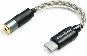 USB Type C to 2.5mm Balanced Portable HiFi Headphone Adapter 6N Single Crystal Silver Aux Audio Dongle Cable Cord to 2.5mm Balanced Adapter for Android/Windows/MacOSX System Smartphone Laptop