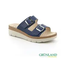 在飛比找momo購物網優惠-【GRUNLAND】義大利手工真皮吸濕透氣厚底休閒涼拖鞋 牛