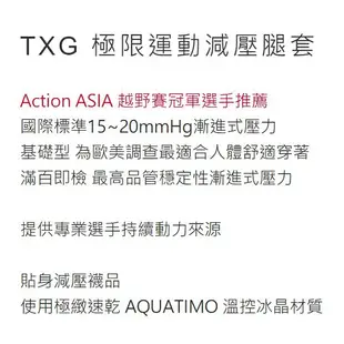 TXG 極限運動涼感減壓腿套/基礎型15-20mmHg/壓力腿套