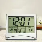 Professional Digital Clock Digital Silver Wall Clock Temperature Useful