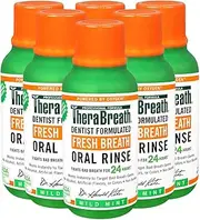 TheraBreath Dentist Formulated Fresh Breath Oral Rinse Mild Mint Flavor 3 Ounce Trial and Travel Size (Pack of 6)