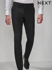 Black Slim Fit Tuxedo Suit Trousers (789633) | $64