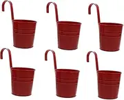 Sosoport Railing Flower Pot Holder 6PCs Metal Iron Bucket Planter Decor Flower Pot Holder