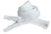 LENZIP #10 132" - 150" Plastic Molded Separating Zipper - Double Metal Tab Pull