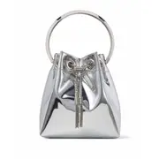 [Jimmy Choo] Jimmy Choo Bon Bon Metallic-effect Bucket Bag