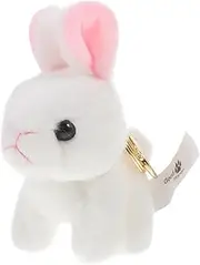 [Baluue] Fuzzy Rabbit Plush Keychain Charm Adorable Backpack Accessory for Handbag Wallet Car Keys Soft Material for Women and Friends