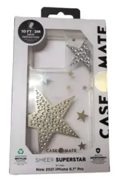 Case-Mate SHEER SUPERSTAR Case for iPhone 13 Pro ONLY (6.1") 10ft 3m Drop Protec