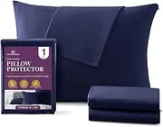 Circles Home, 100% Cotton Zippered Pillow Protector, Navy, Toddler, Single Pack