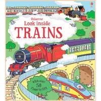 在飛比找Yahoo奇摩購物中心優惠-英國 Usborne 翻翻書(各式各樣的火車) Look I