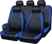 PU Leather Car Seat Cover Full Surrounded Seat Protector Waterproof Universal Fit Sedan SUV Pick-up Truck Seat(AE-2041-BL)