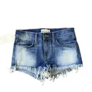 WILDFOX Lara Cutoff Denim Shorts in Voo doo fringe jean shorts size 27