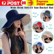 Big Wide Brim Anti-UV Fisherman Women Cap Hat Summer Beach Sun Bucket Foldable