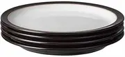 Denby - Elements Black Dinner Plates Set of 4 - Dishwasher Microwave Safe Crockery 26.5cm - Black, White Ceramic Stoneware Tableware - Chip & Crack Resistant Large Plates