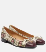 [Valentino Garavani] Valentino Garavani Valet du Roi floral jacquard ballet flats EU 42 beige