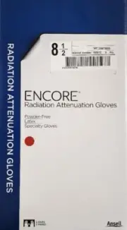 *5-Pairs* Ansell Encore Radiation Attenuation PF Gloves Size-8.5 Latex 20873085