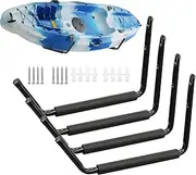 Kayak Holder | Metal Kayak Storage Rack,4X Garage Wall Hooks, Heavy Duty Utility Storage Hangers for Canoe Ski Snowboard Paddle Board Ladder Folding Chair