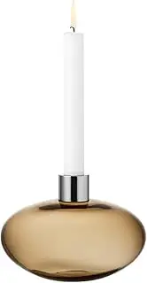 [Orrefors] Pluto Golden Brown 4.88" Crystal Candlestick