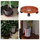 Movable Rolling Flower Pot Rack Potted Plant Plant Stand New Round Frame Tray