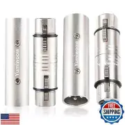 Yumiwoow XLR Adapter 2-Pair(4 Pack), 2 XLR Male to Male Connector and 2 XLR F