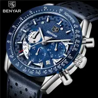 在飛比找蝦皮購物優惠-Benyar 頂級品牌豪華手錶男士運動石英男計時碼表日期時鐘