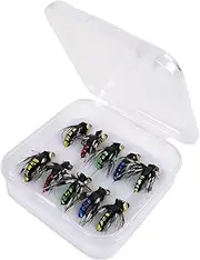 Trout Spinners Kit | 10X Fly Trout Lures Kit,Short Shank Hook, Jig Accessories, Bait Making Tools with Realistic Design for Bass Salmon Pike