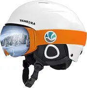 VANRORA Ski Helmet and Goggles Combo Pack, Safety-Certified Snowboard Helmet, Interchangeable Lens Snowboard Goggles
