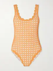 [Marysia] Marysia - Palm Springs Scalloped Laser-cut Swimsuit - Orange - x small x small Orange