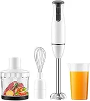 Hand Blender, Blender Handheld with Stainless Steel Blade, Heavy Duty Chopper, Whisk, Milk Frother for Smoothie, Baby Food, Sauces,Puree, Soup