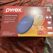 NIB Pyrex Cooking Solved Food Storage Set Glass Bowls Containers 10 Piece Dishes