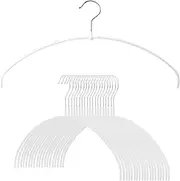 Mawa by Reston Lloyd, Euro Ultra-Thin Series, Non-Slip Space Saving Clothes Hanger, Style 40/PT for T-Shirts, Blouse, & Sun Dresses, Set of 20, White